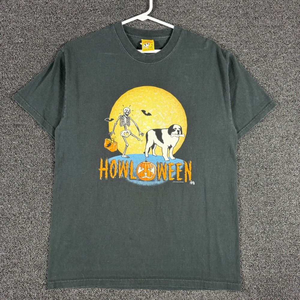 Vintage 1997 Big Dogs Howloween T-Shirt Black Men's S/M Funny Halloween Costume